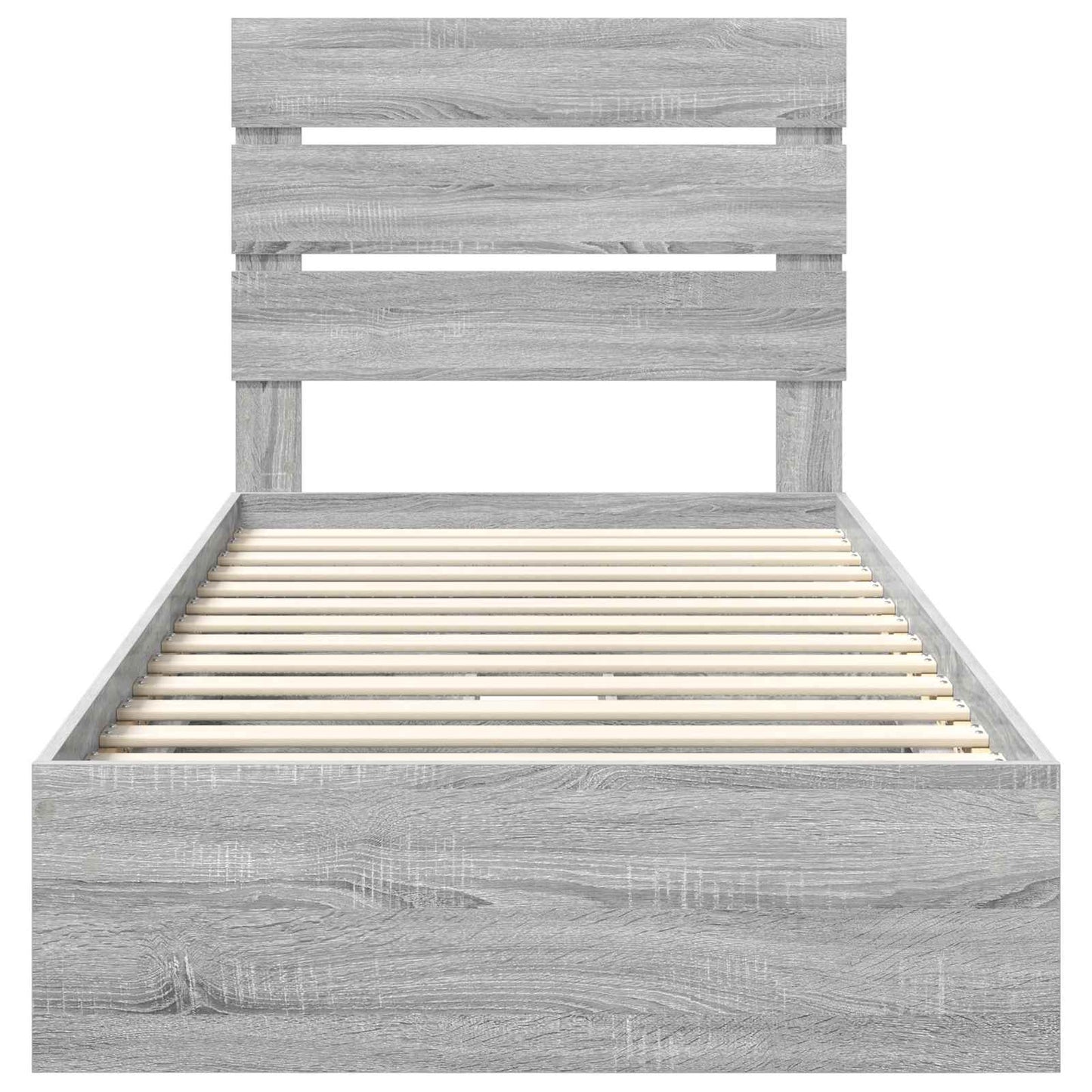 Storage Bed with Drawer Grey Sonoma 90 x 200 cm Engineered Wood