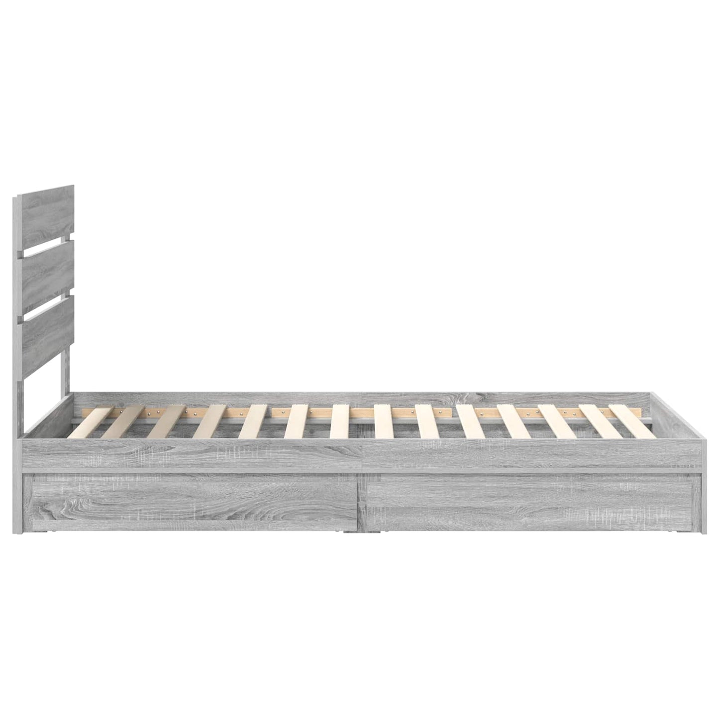Storage Bed with Drawer Grey Sonoma 90 x 200 cm Engineered Wood