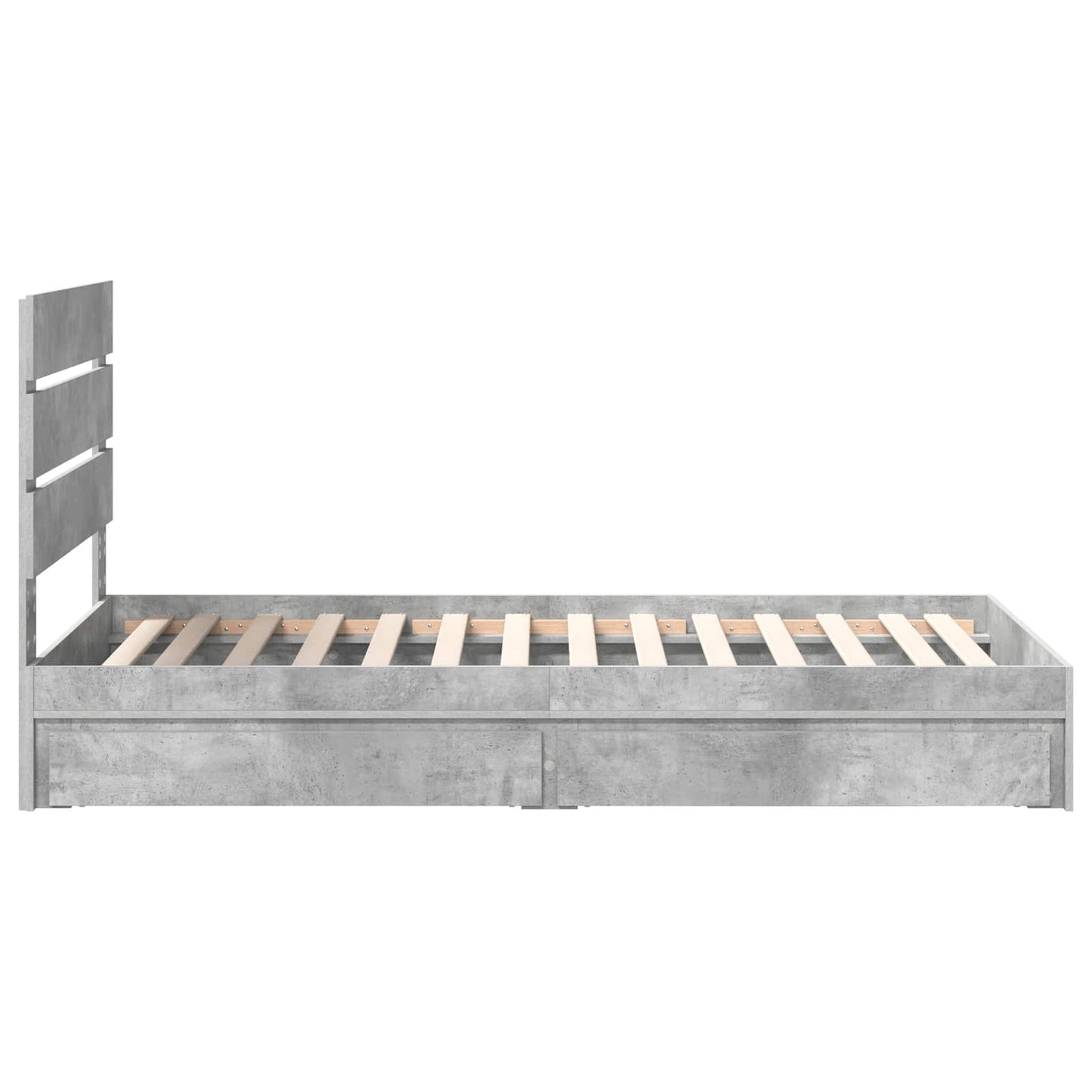 Storage Bed Concrete Grey 90 x 190 cm Engineered Wood