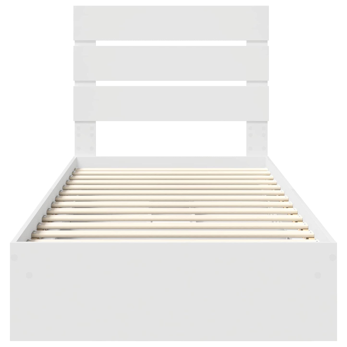 Storage Bed with Headboard White 70 x 190 cm Engineered Wood