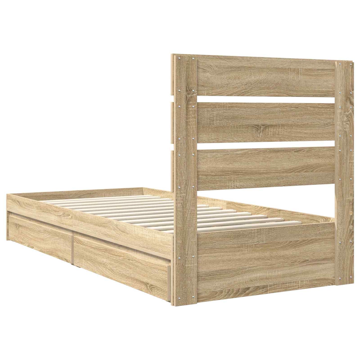 Storage Bed with Drawer Sonoma Oak 70 x 190 cm Engineered Wood