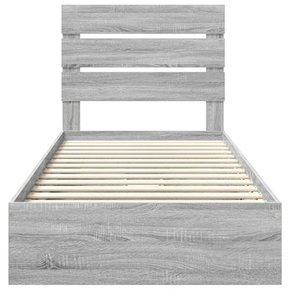 Storage Bed with Drawer Grey Sonoma 70 x 190 cm Engineered Wood