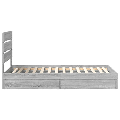 Storage Bed with Drawer Grey Sonoma 70 x 190 cm Engineered Wood