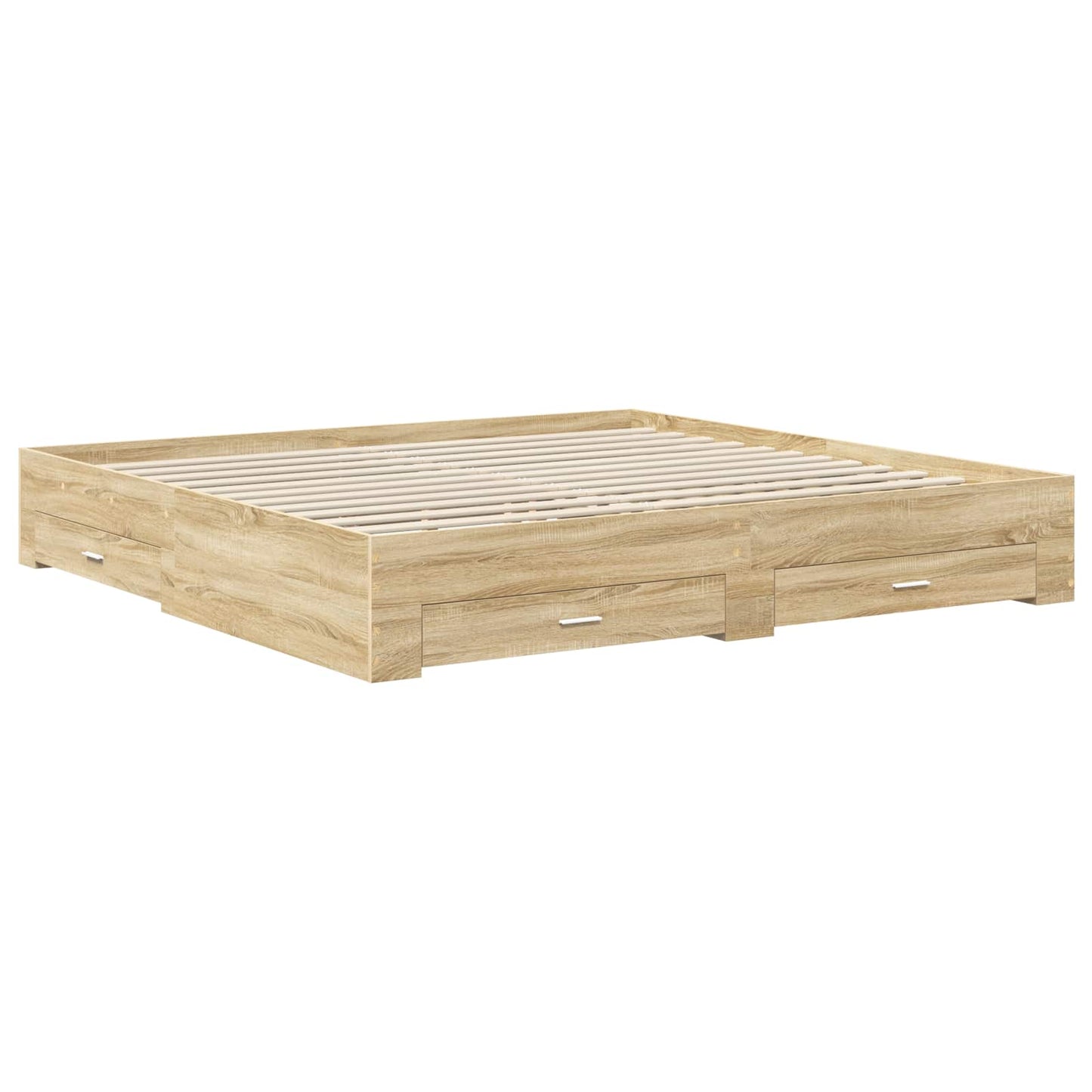 Bed Frame Concrete Grey 200 x 200 cm Engineered Wood