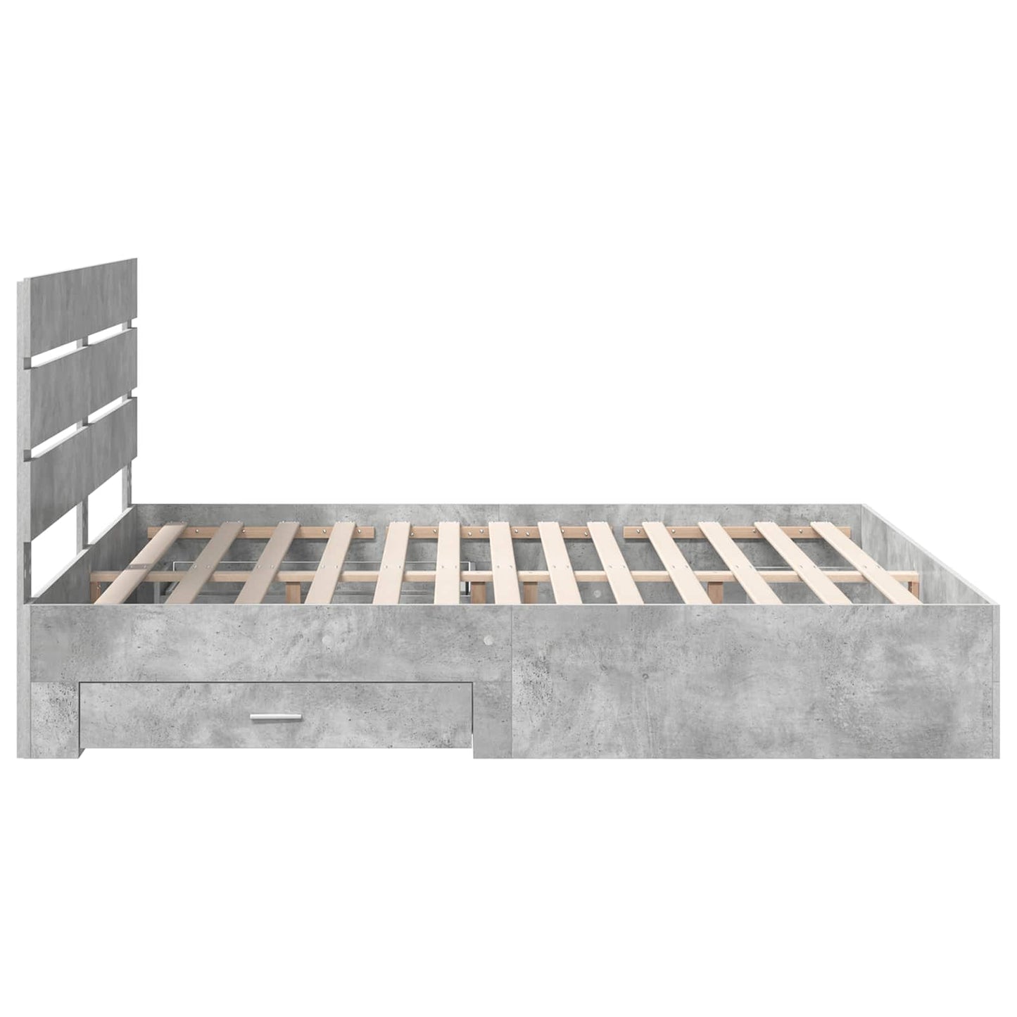 Bed Frame Concrete Grey 200 x 200 cm Engineered Wood
