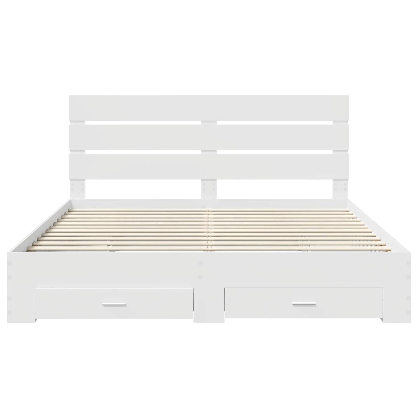 Bed Frame with Drawer White 180 x 200 cm Engineered Wood