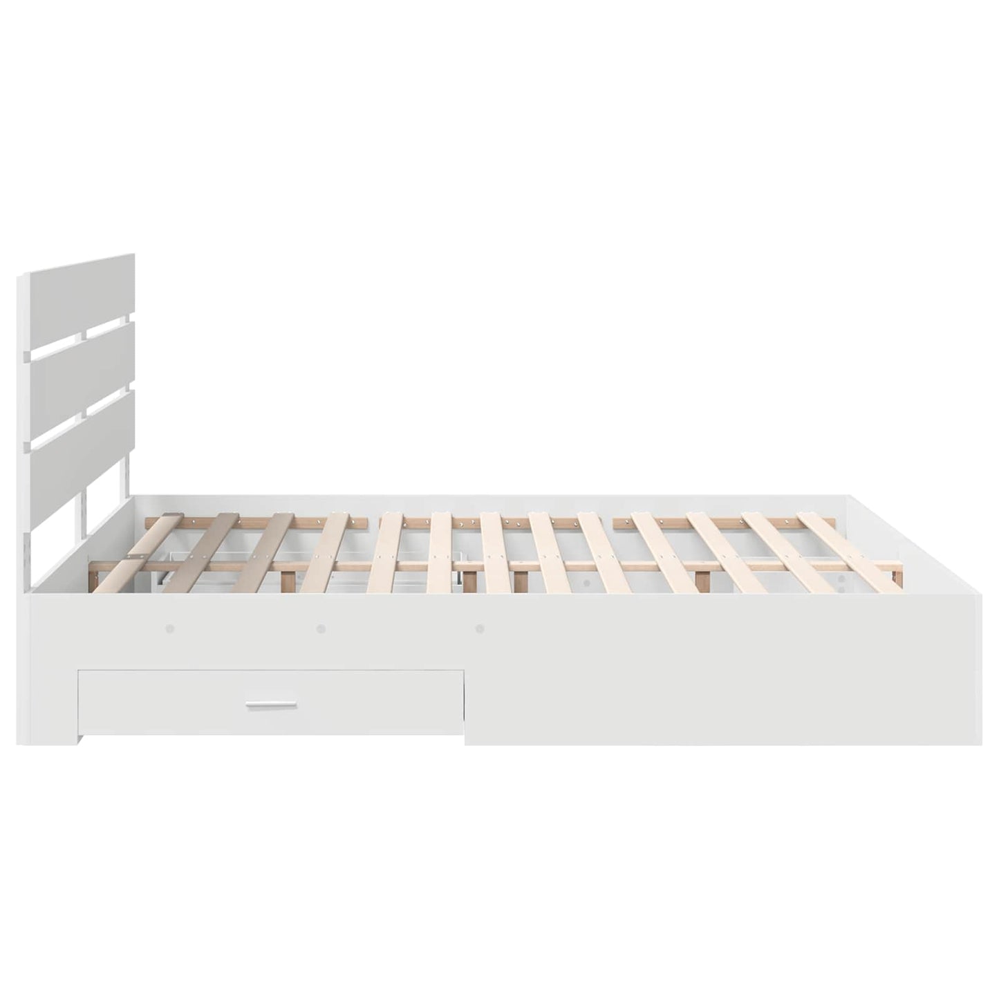 Bed Frame with Drawer White 180 x 200 cm Engineered Wood