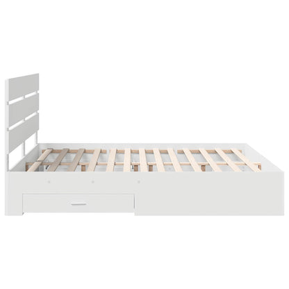 Bed Frame with Drawer White 180 x 200 cm Engineered Wood
