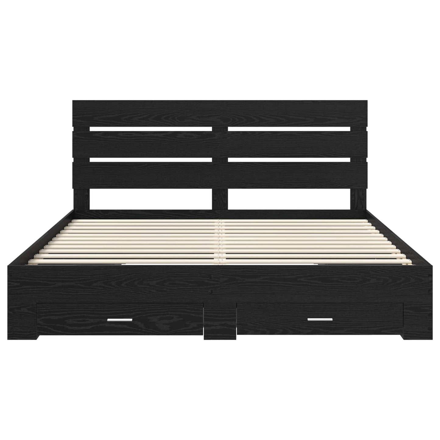 Bed Frame with Drawer Black Oak 180 x 200 cm Engineered Wood