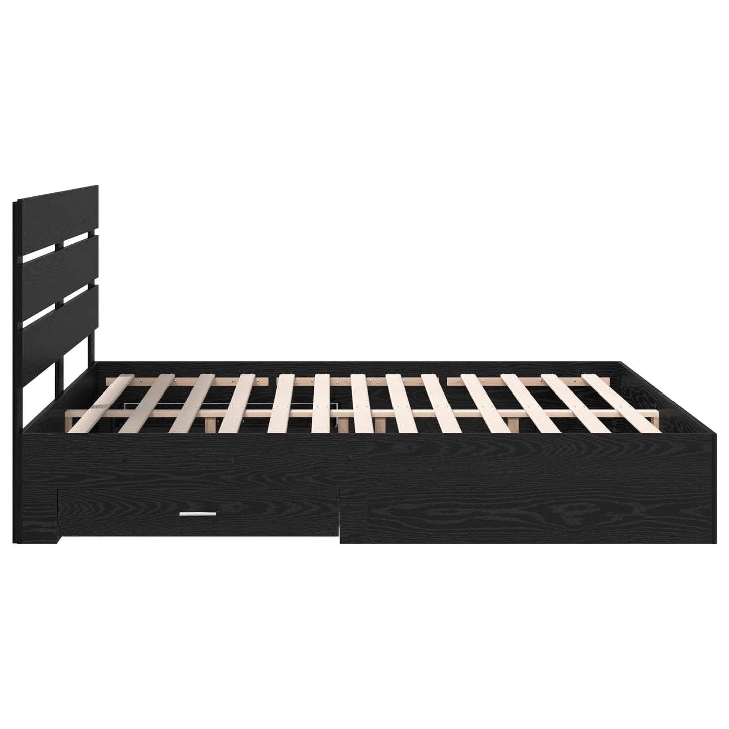 Bed Frame with Drawer Black Oak 180 x 200 cm Engineered Wood
