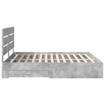 Bed Frame Concrete Grey 180 x 200 cm Engineered Wood