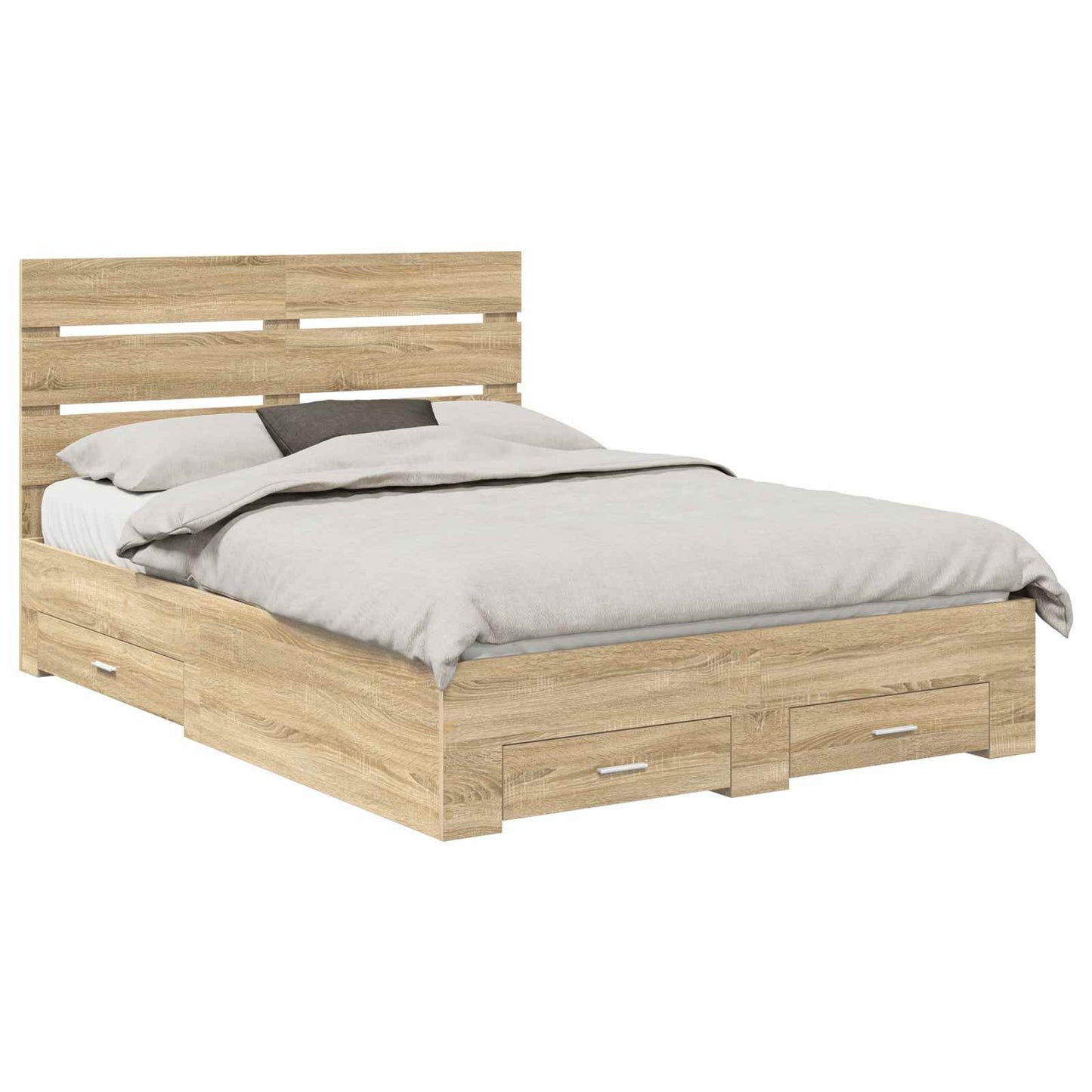 Bed Frame with Drawer Sonoma Oak 150 x 200 cm Engineered Wood