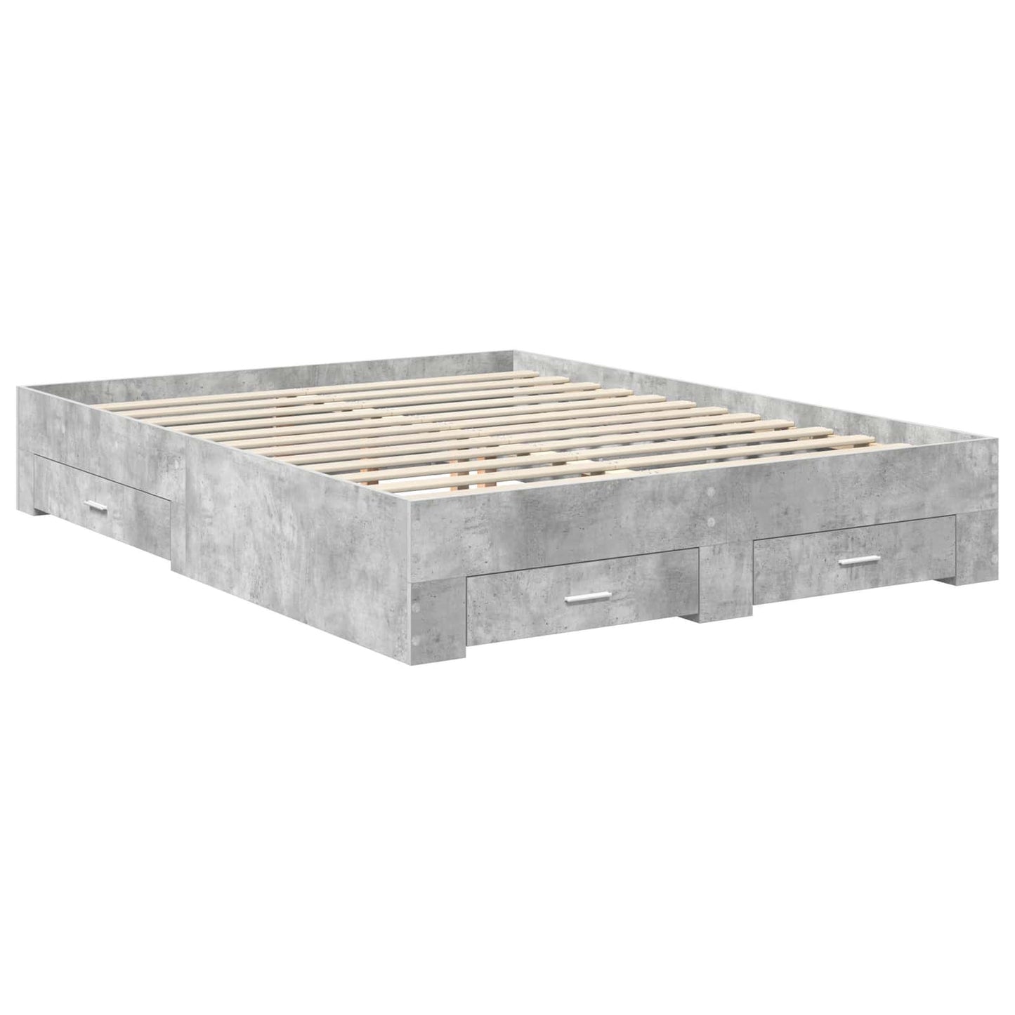 Bed Frame Concrete Grey 150 x 200 cm Engineered Wood