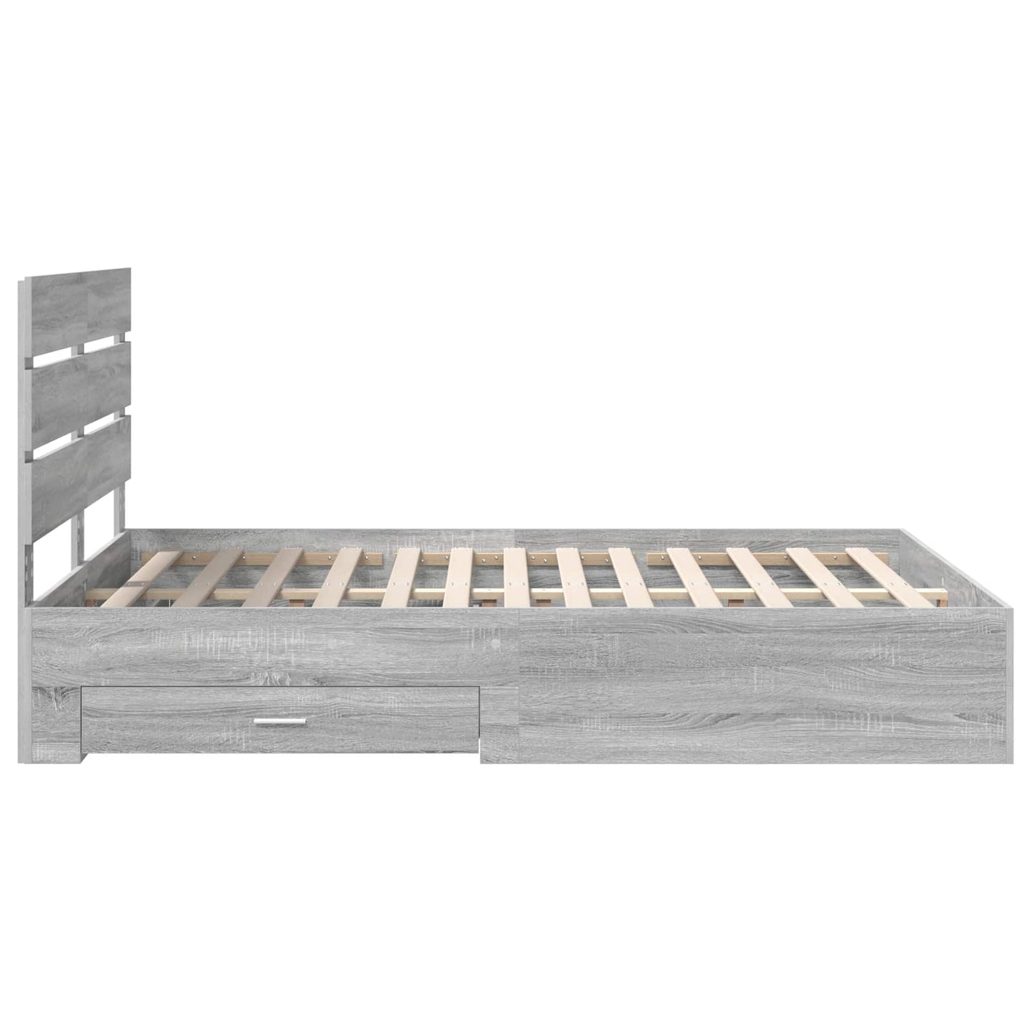 Bed Frame with Drawer Grey Sonoma 140 x 200 cm Engineered Wood