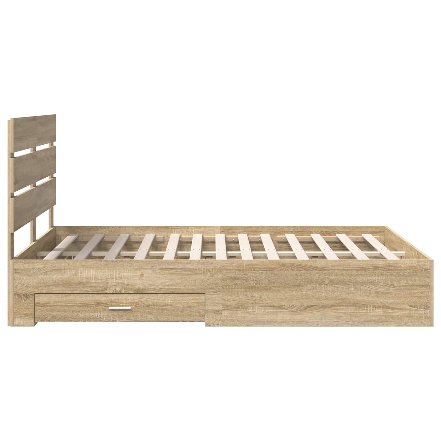 Bed Frame with Drawer Sonoma Oak 140 x 190 cm Engineered Wood