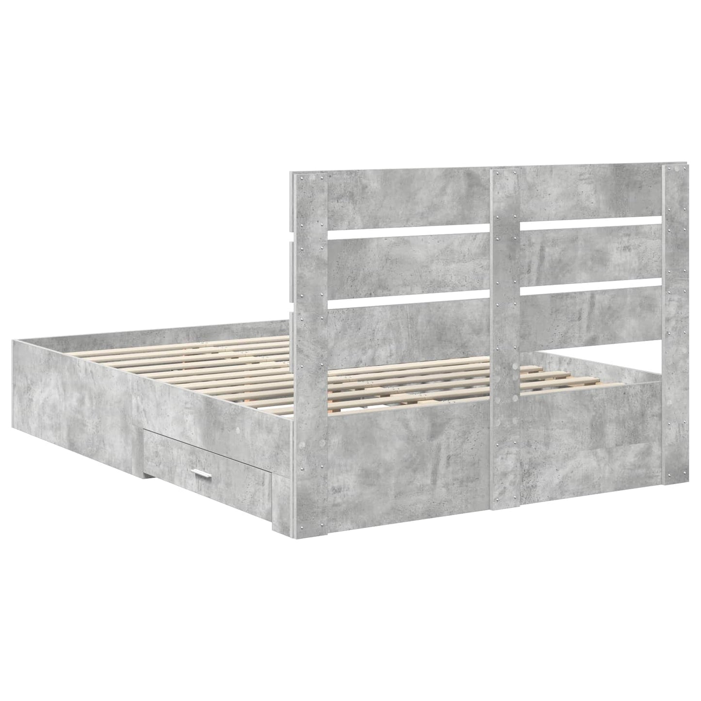 Bed Frame Concrete Grey 140 x 190 cm Engineered Wood