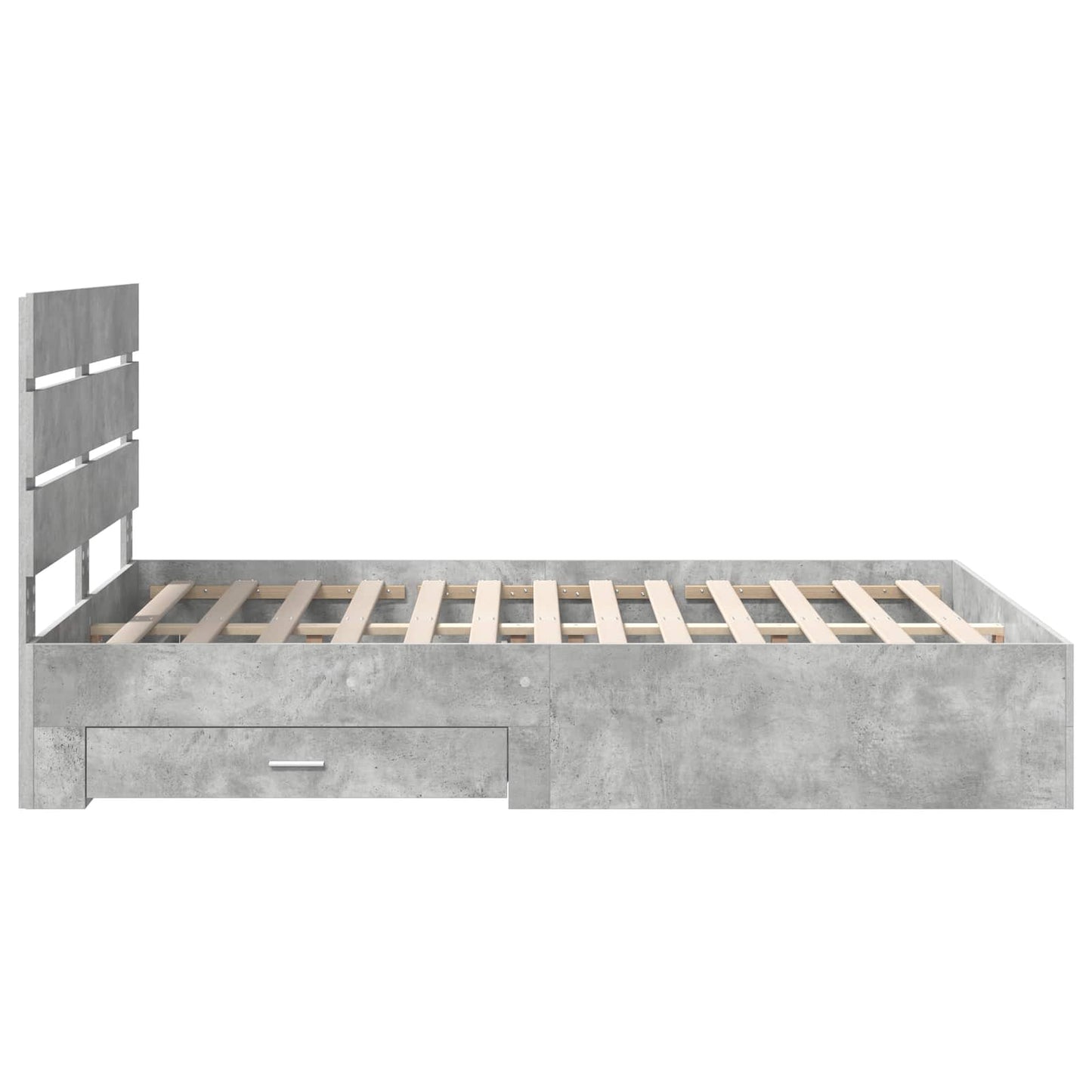 Bed Frame Concrete Grey 140 x 190 cm Engineered Wood