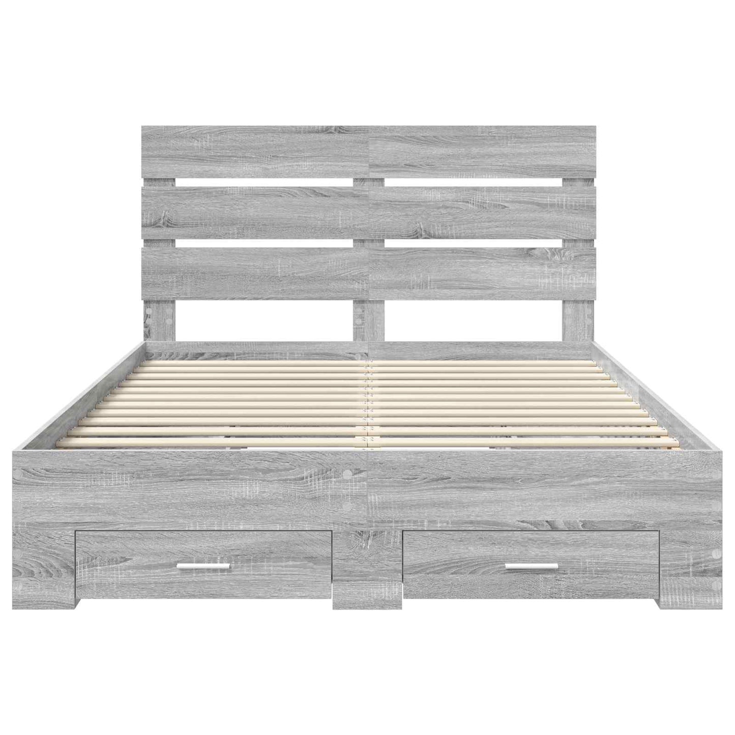 Bed Frame with Drawer Grey Sonoma 140 x 190 cm Engineered Wood