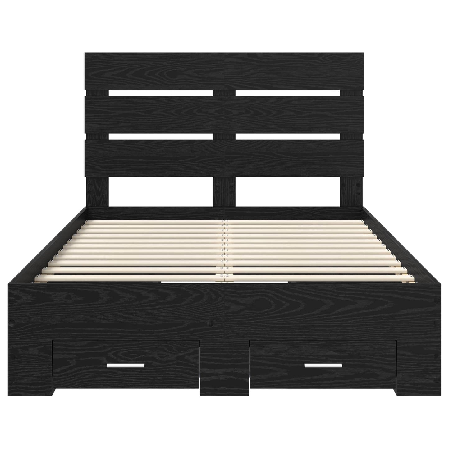 Bed Frame with Drawer Black Oak 135 x 190 cm Engineered Wood