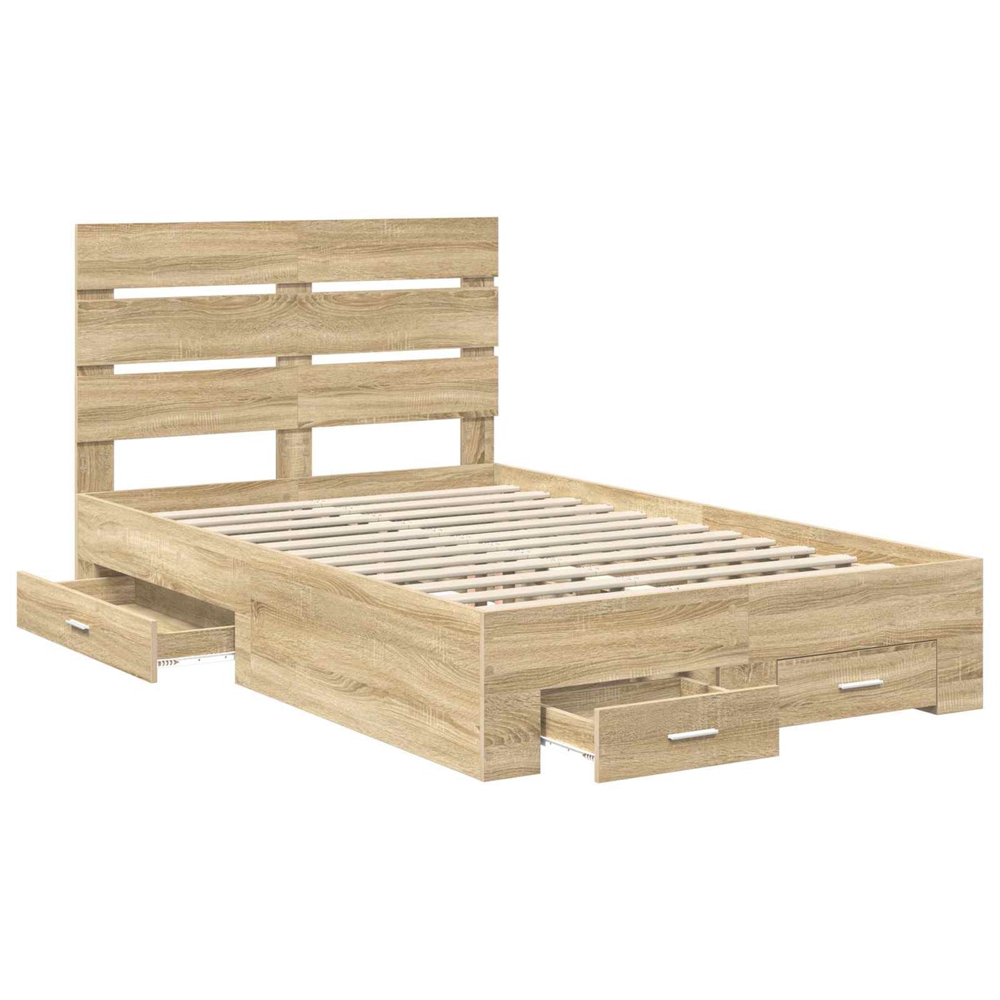 Bed Frame with Drawer Sonoma Oak 135 x 190 cm Engineered Wood
