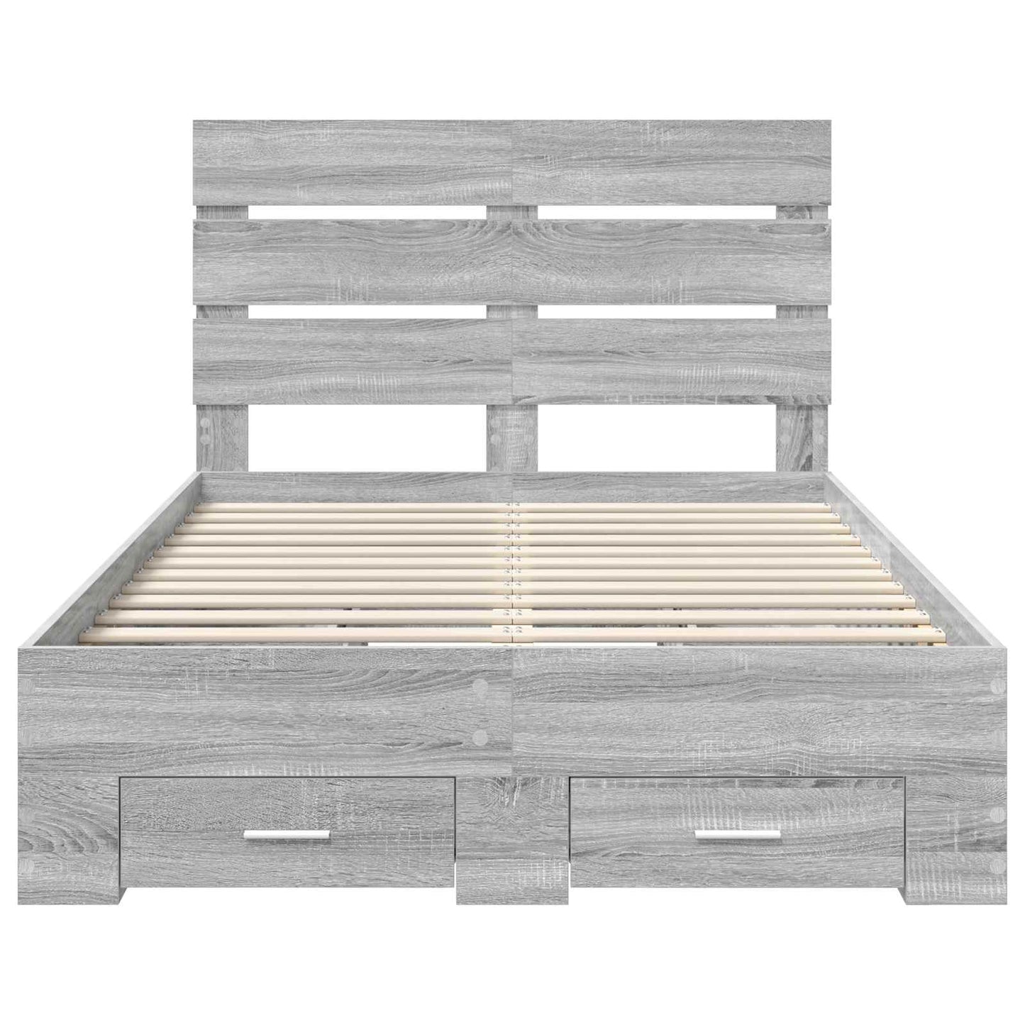 Bed Frame with Drawer Grey Sonoma 135 x 190 cm Engineered Wood