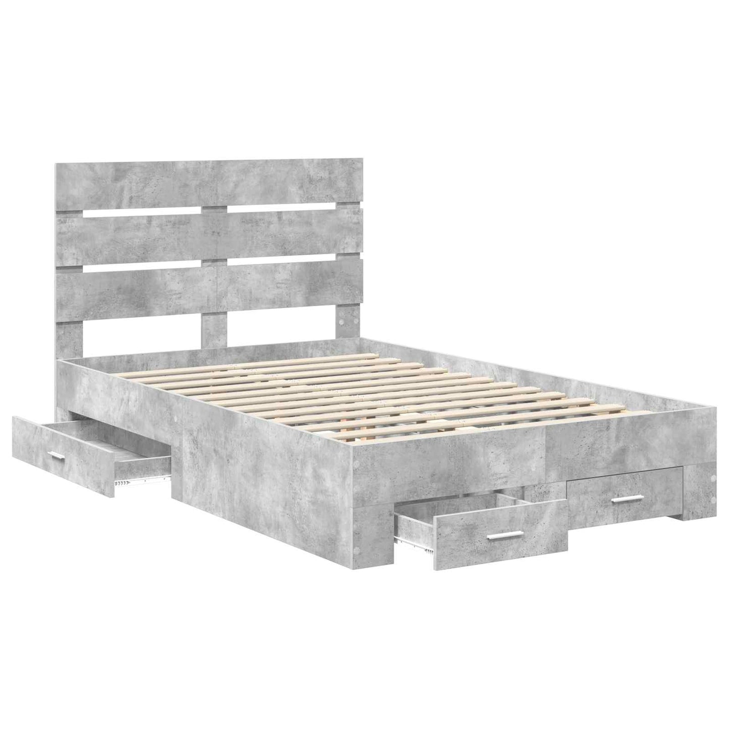 Bed Frame Concrete Grey 120 x 200 cm Engineered Wood
