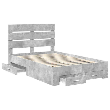 Bed Frame Concrete Grey 120 x 200 cm Engineered Wood