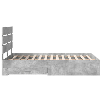 Bed Frame Concrete Grey 120 x 200 cm Engineered Wood