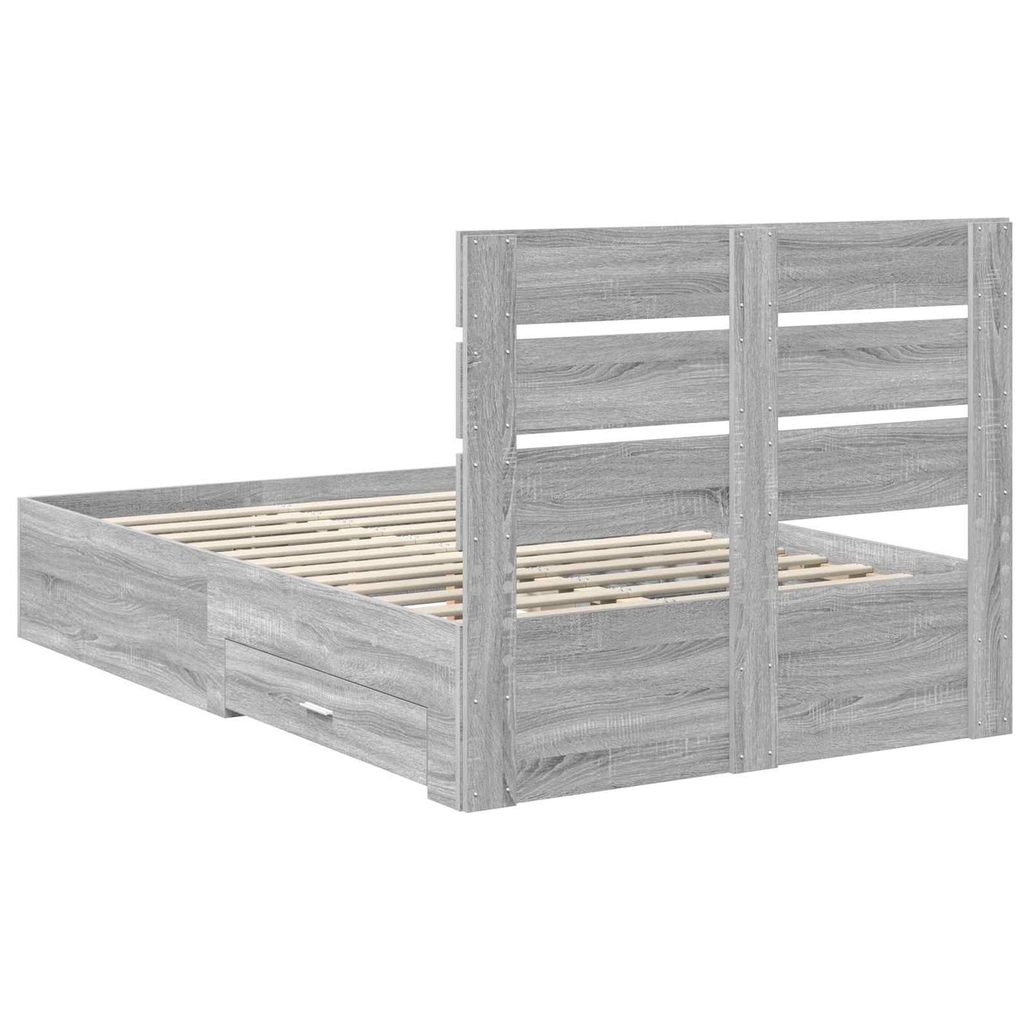 Bed Frame with Drawer Grey Sonoma 120 x 200 cm Engineered Wood