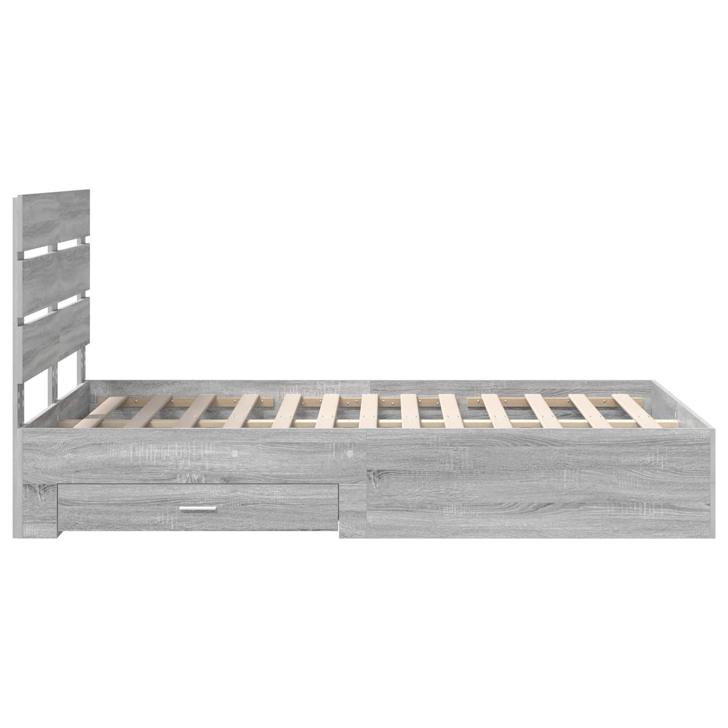 Bed Frame with Drawer Grey Sonoma 120 x 200 cm Engineered Wood