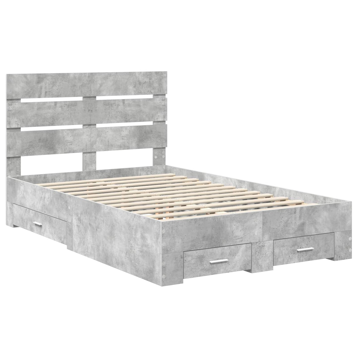 Bed Frame Concrete Grey 120 x 190 cm Engineered Wood
