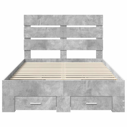 Bed Frame Concrete Grey 120 x 190 cm Engineered Wood