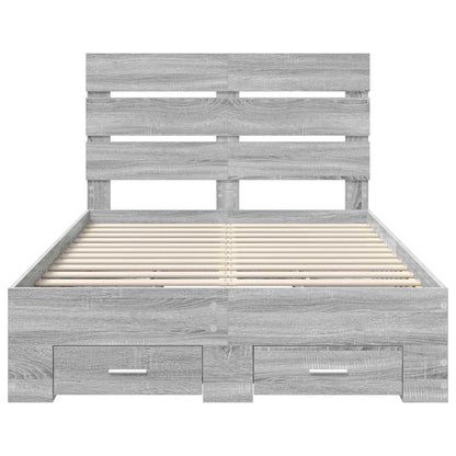 Bed Frame with Drawer Grey Sonoma 120 x 190 cm Engineered Wood