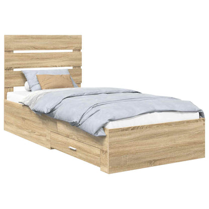 Bed Frame with Drawer Sonoma Oak 100 x 200 cm Engineered Wood