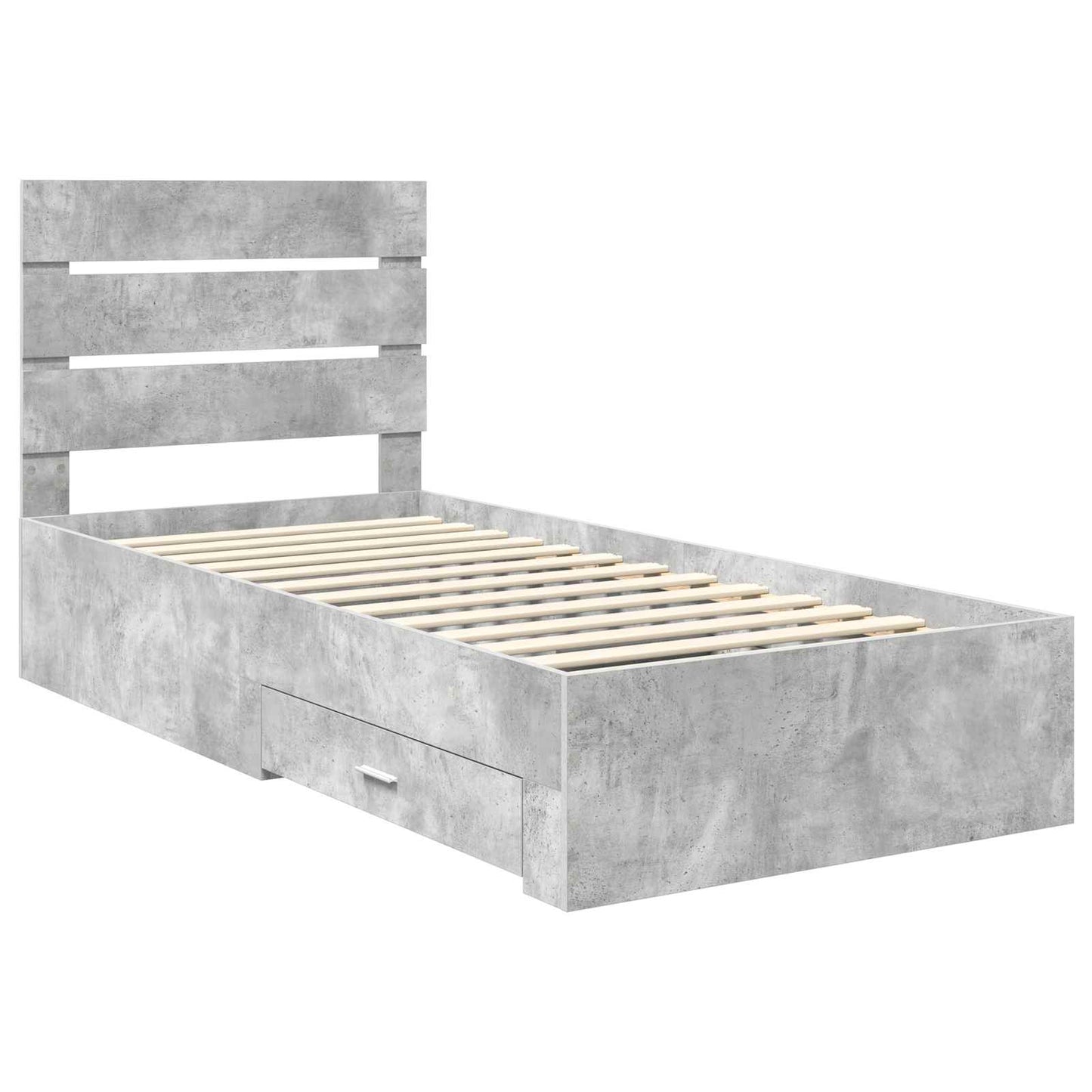 Bed Frame Concrete Grey 100 x 200 cm Engineered Wood