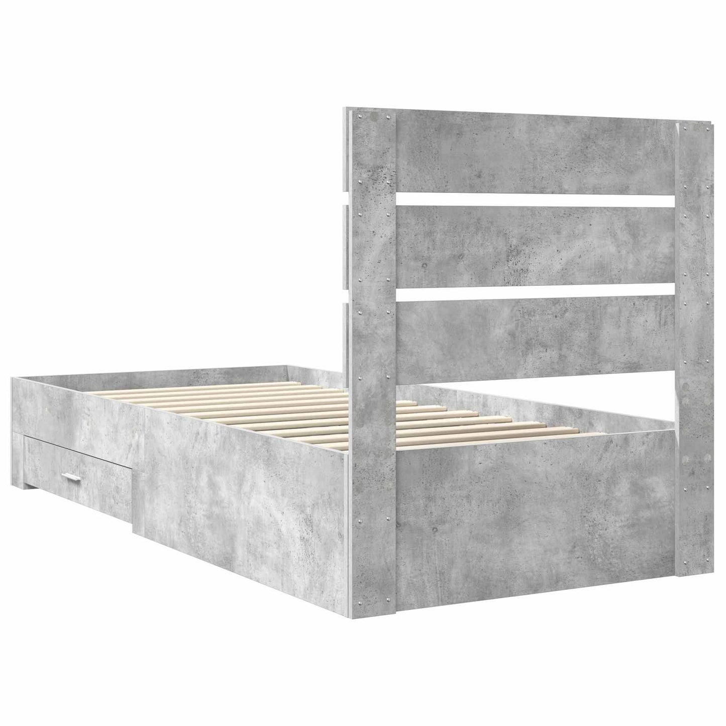 Bed Frame Concrete Grey 100 x 200 cm Engineered Wood