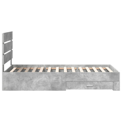 Bed Frame Concrete Grey 100 x 200 cm Engineered Wood