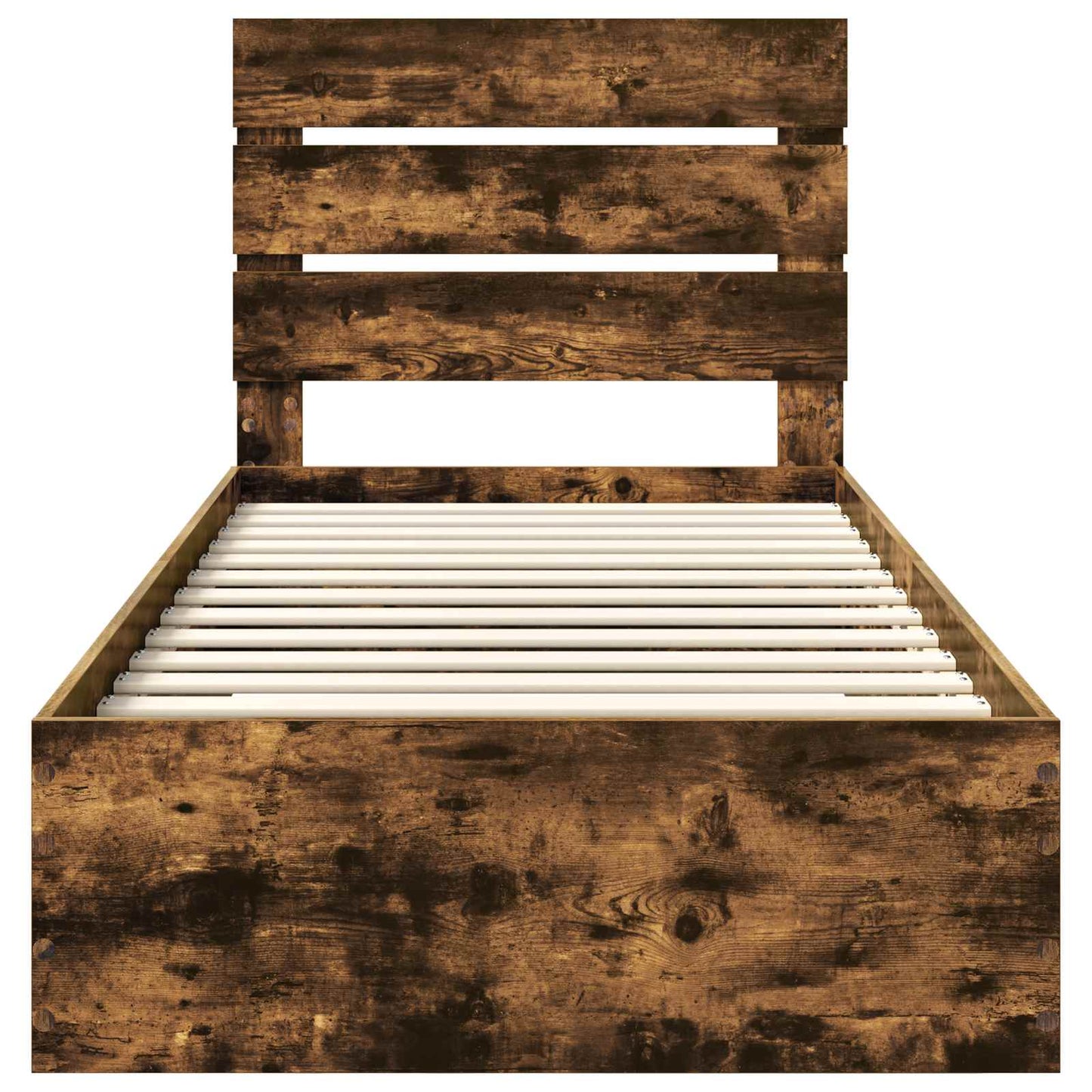 Bed Frame with Drawer Smoked Oak 100 x 200 cm Engineered Wood