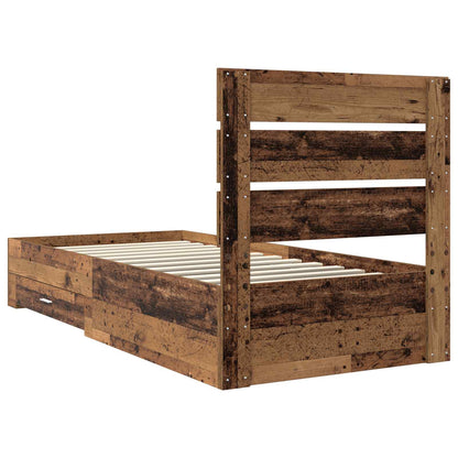 Bed Frame with Drawer Old Wood 100 x 200 cm Engineered Wood