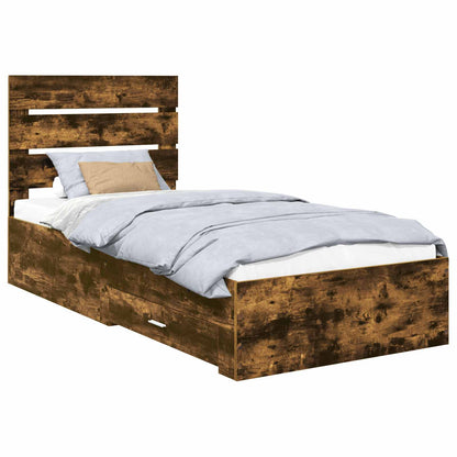 Bed Frame Smoked Oak Engineered Wood