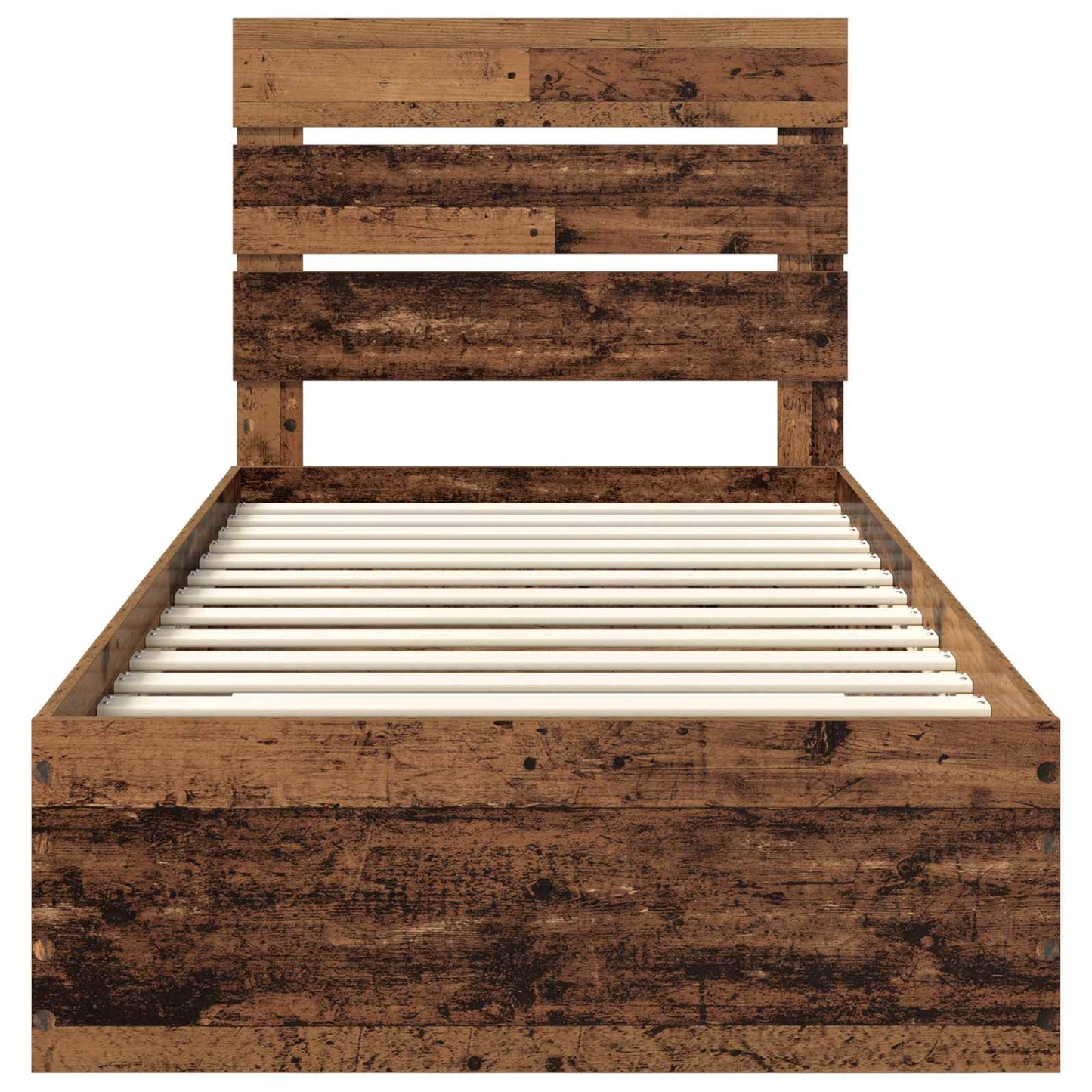 Bed Frame with Drawer Old Wood 90 x 200 cm Engineered Wood