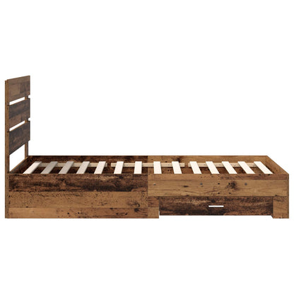Bed Frame with Drawer Old Wood 90 x 200 cm Engineered Wood