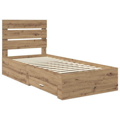 Bed Frame with Drawer Artisan Oak 90 x 200 cm Engineered Wood