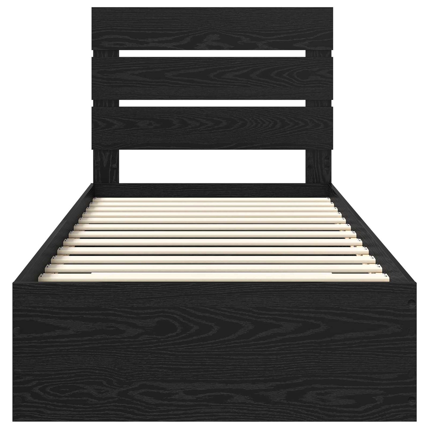 Bed Frame with Drawer Black Oak 90 x 190 cm Engineered Wood