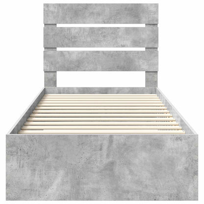 Bed Frame with Drawer Concrete Grey 90 x 190 cm Engineered Wood