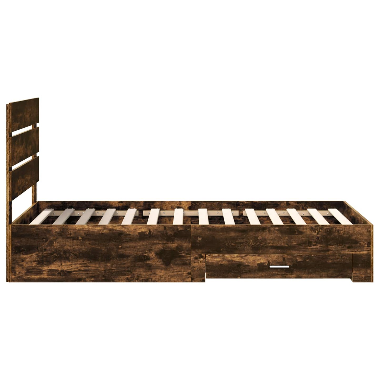 Bed Frame with Drawer Smoked Oak 90 x 190 cm Engineered Wood