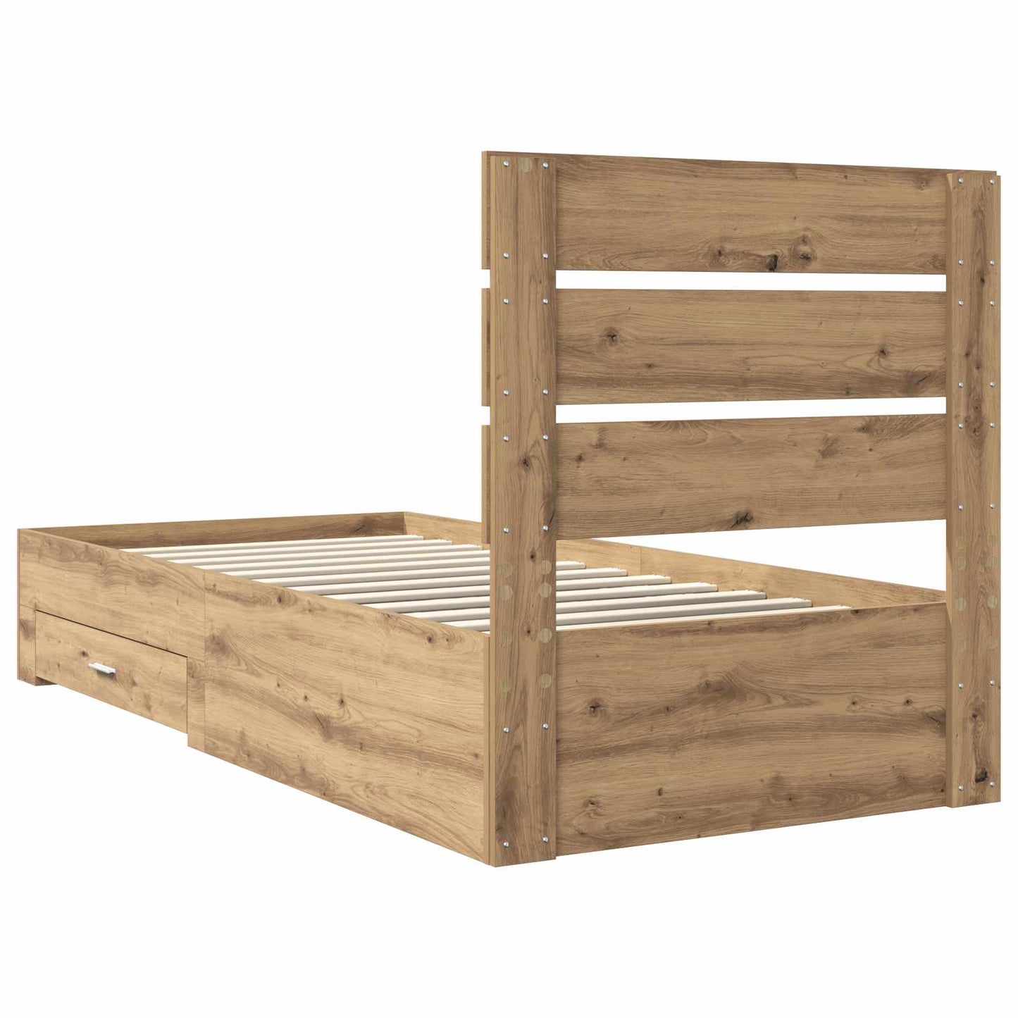 Bed Frame with Drawer Artisan Oak 90 x 190 cm Engineered Wood