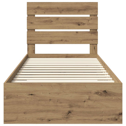 Bed Frame with Drawer Artisan Oak 90 x 190 cm Engineered Wood