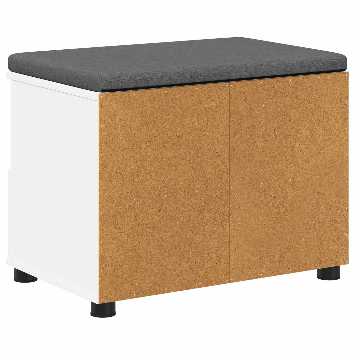 Hall Bench White 60 x 38 x 46 cm Engineered Wood and Fabric