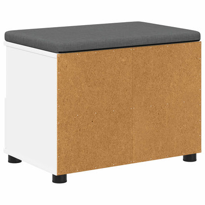 Hall Bench White 60 x 38 x 46 cm Engineered Wood and Fabric